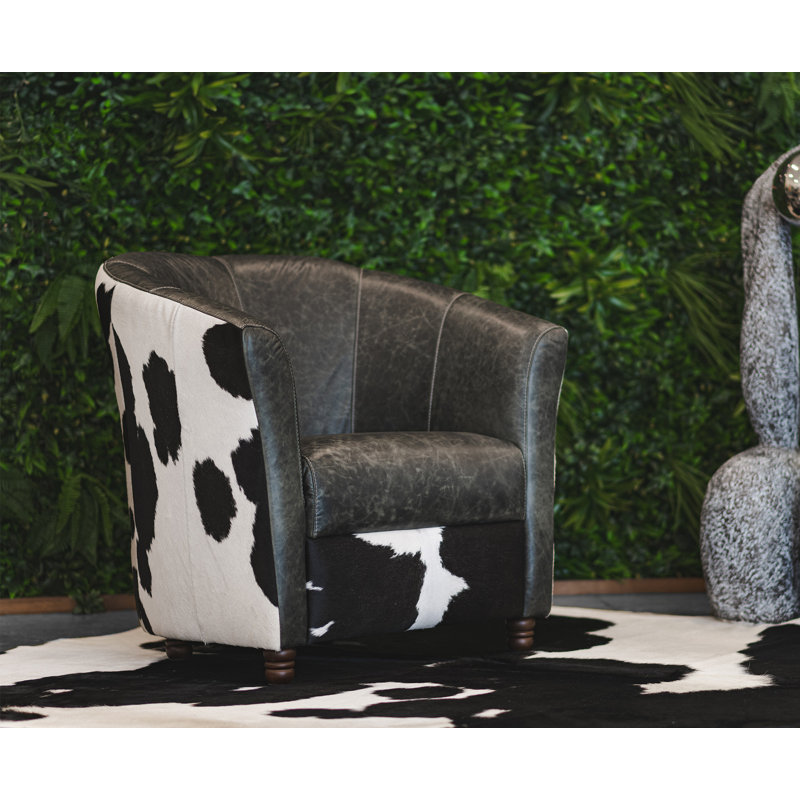 Cowhide leather chair sales